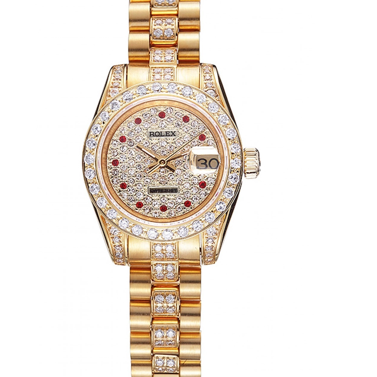 Aaa replica watch Swiss Gold 622023 Dial Diamond Rolex DateJust 0814